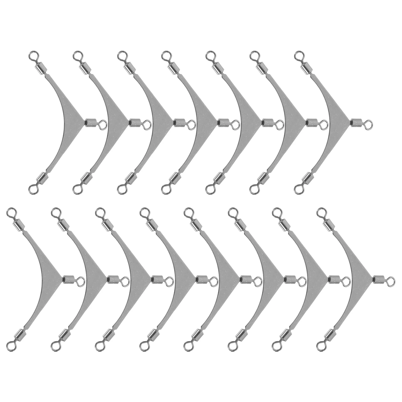 

15 Pcs Three-fork Rotation Ring Way Swivel Fishing Paper Clip Connector Line Connectors Gear Gadgets