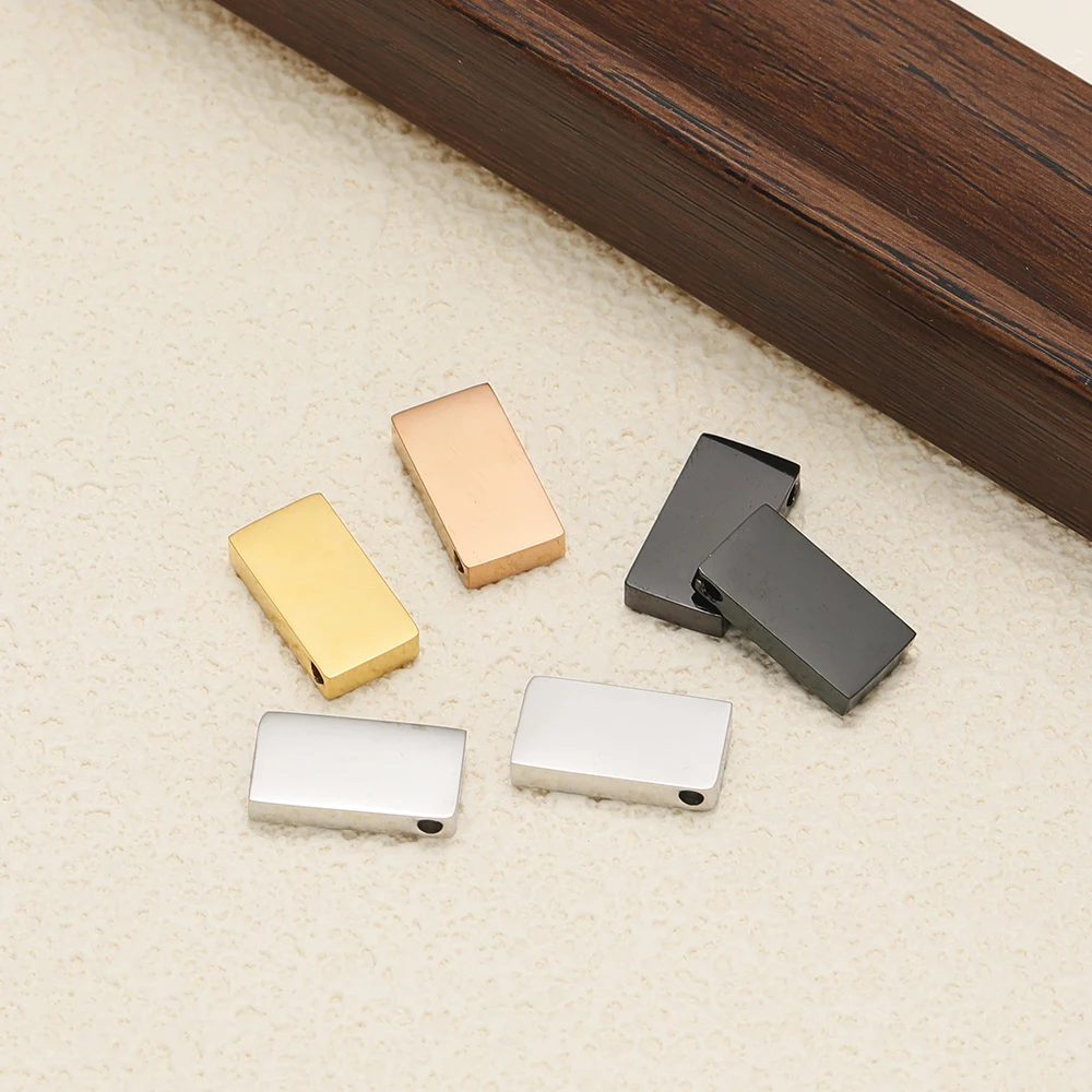 5 Stück Edelstahl-Spiegelglanz-Flachblock-Anhänger für DIY-Schmuckherstellung, Halsketten, Anhänger, Armbänder, Perlen, Ohrringe Zubehör – Detail 5