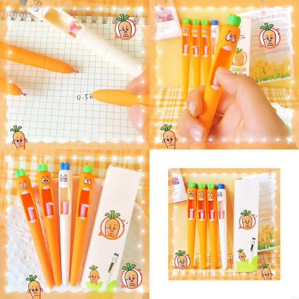 

LXAA 4 PCS Морковные гелевые ручки набор журналирования ручка для выявления гелевых чернил ручку обратно в школьные для принятия