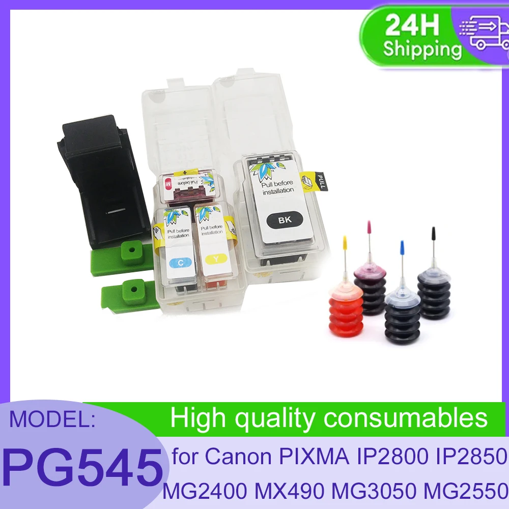 Kit de recarga de cartuchos inteligentes Vilaxh PG545, cartucho PG-545 CL-546 para Canon PIXMA MG2120 TS5120 MG2220 MG3120 MG3122 MG3220 MG3222