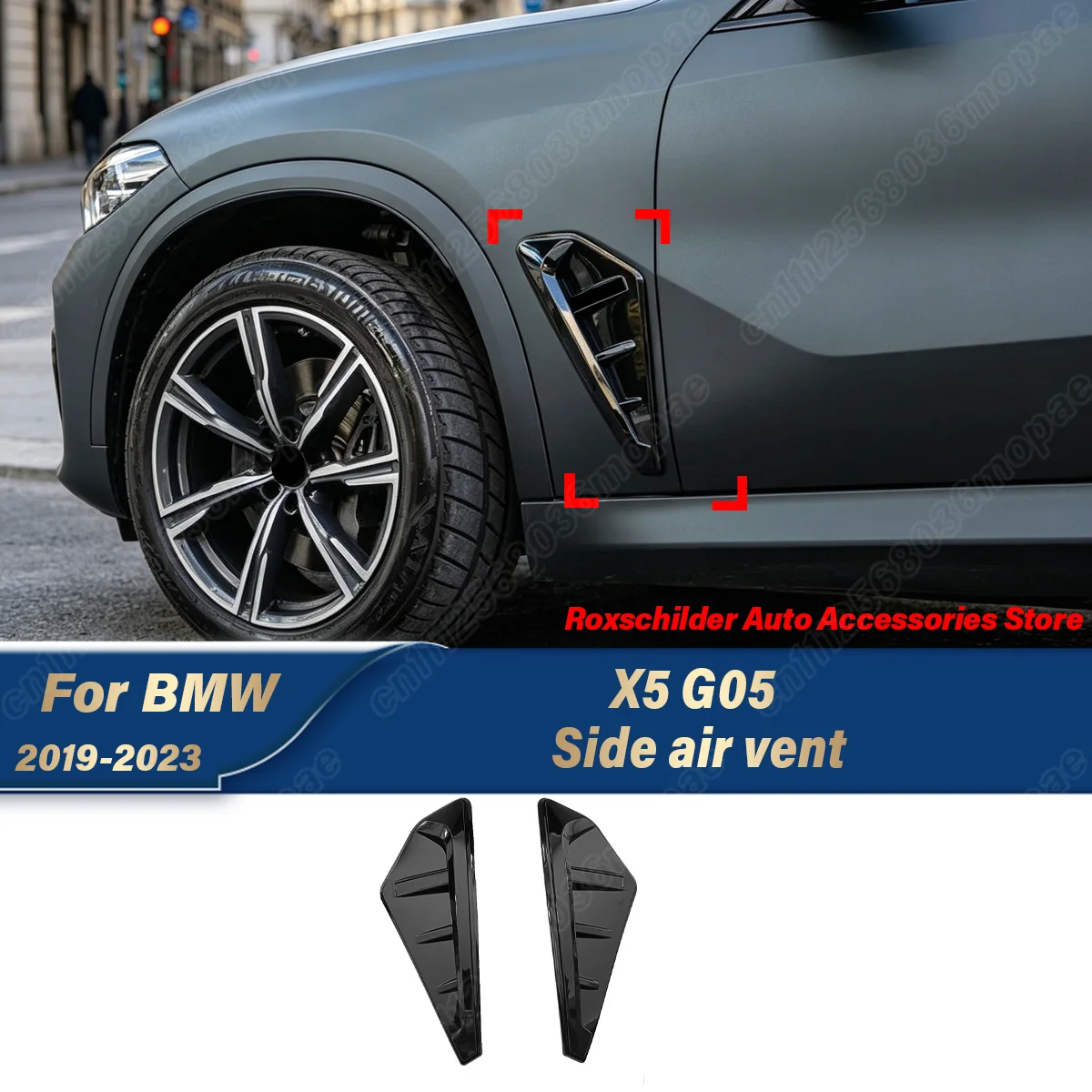 For BMW X5 G05 2019 2020 2021 2022 2023 Car Ventilation Cap Shark Gills Sports Racing Side Gill and Side Air Vent Body Kit