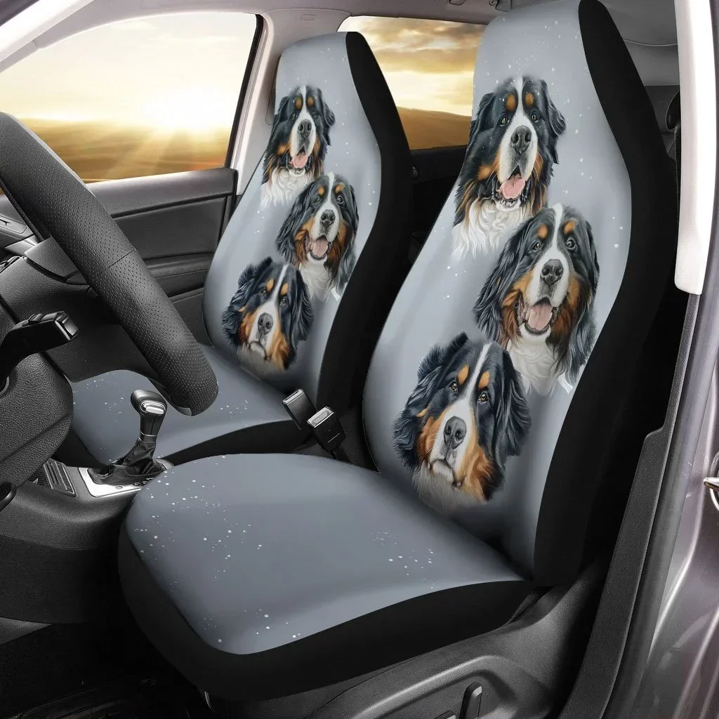 Bernese mountain Dog Car Seat Covers Car front seat cover printed pattern, suitable for most car accessories seat cover