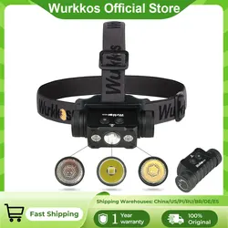 Wurkkos hd50 scheinwerfer 2a wiederauf ladbarer 50,3 scheinwerfer 4000lm xhp hi lh351d 660nm rotes licht toollamp magnetisches rücklicht