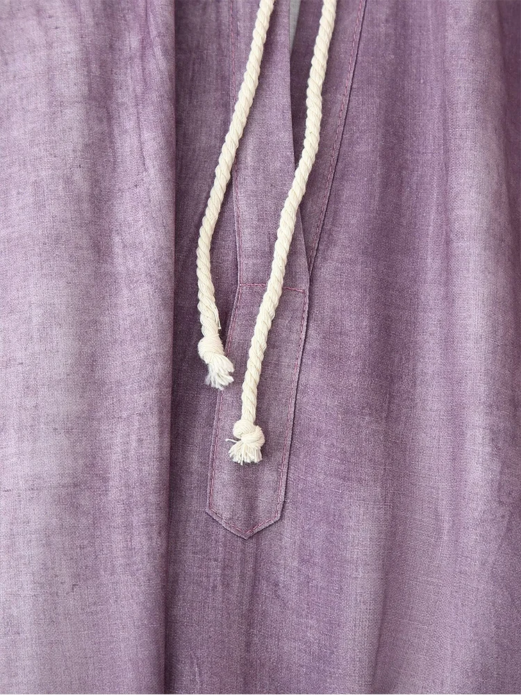 Robe longue à col rond pour femmes, style européen, nouvelle mode, tempérament polyvalent, simple, teinture par nouage