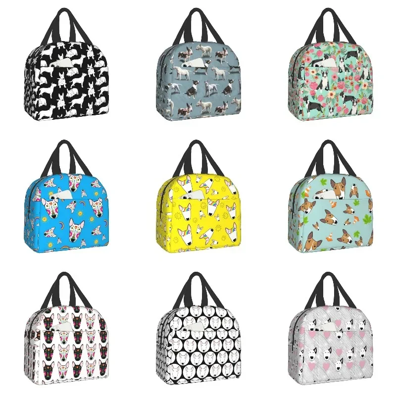 

Bull Terrier Dog Portable Lunch Box Animal Cooler Thermal Food Insulated Lunch Bag For Kids Women School Work Picnic Bags