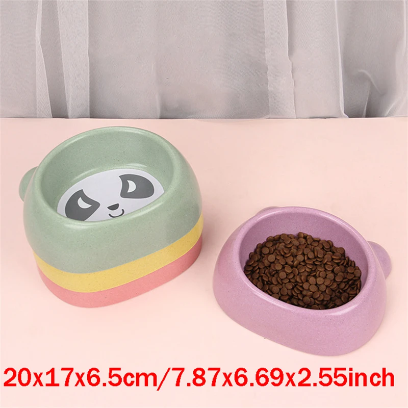 Cute Panda Shape Single Bowl High Quality Cartoon Bamboo Fiber Pet Bowl Cats Dogs Feeding Food Drinking Water Dish Puppy Feeder