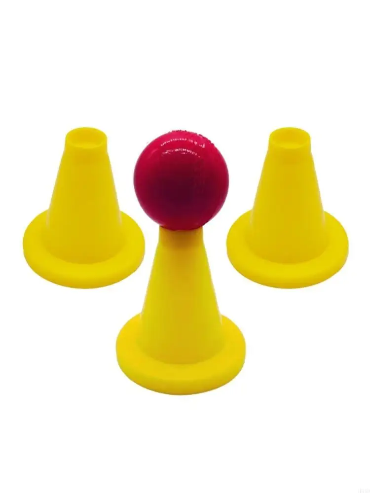 

3Pcs Outdoor Cricket Training Cones With Bright Color Cricket Batting Tees Practice Stand Easy Transport For Schools Club