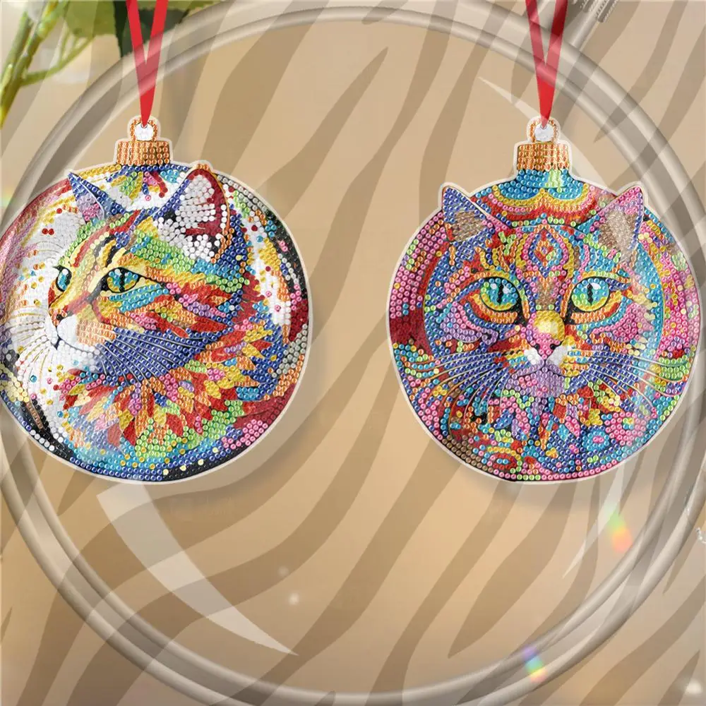 

8PCS Diamond Painting Hanging Decor Double Sided Diamond Art Pendant Diamond Tags Hanging Pendant for Home Party Decor