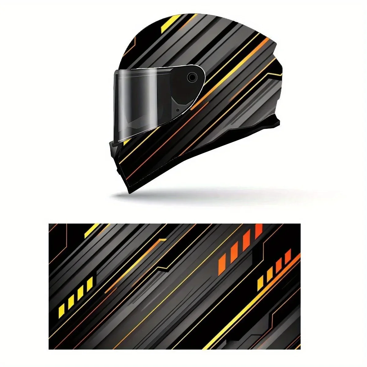 

Abstract Polygonal Line Full Helmet Wrap Sticker Motorcycle Helmet Racing Graphic Decal Vinyl Wrap Helmet Decorative Sticker