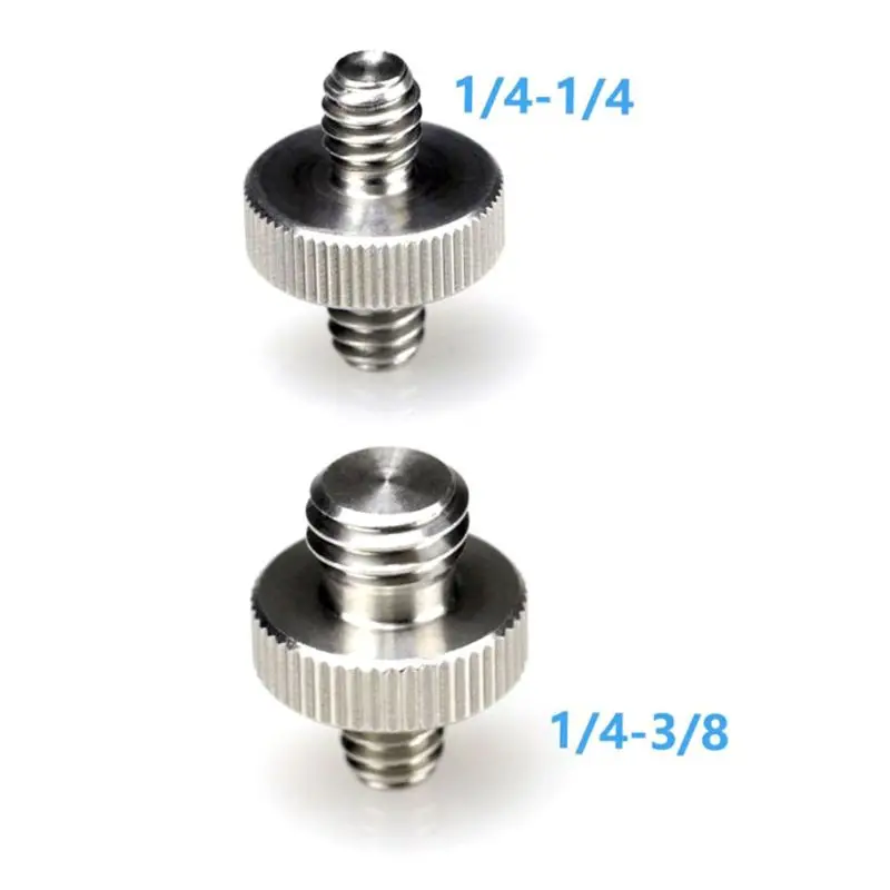 Metal Double-headed 1/ 4" Male Screw Thread Convert Adapter For Camera Bracket