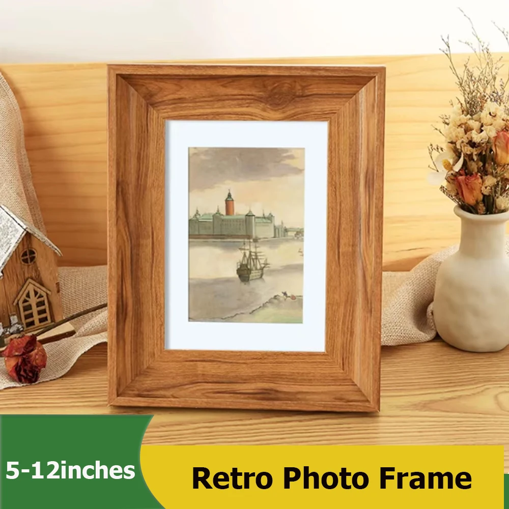 Vintage Wooden Photo Frame 5/6/7/810/11/12/A4 Inch High-End Photo Frame Suspension Dual-Use 1529 Models  Used For Home Decoratio