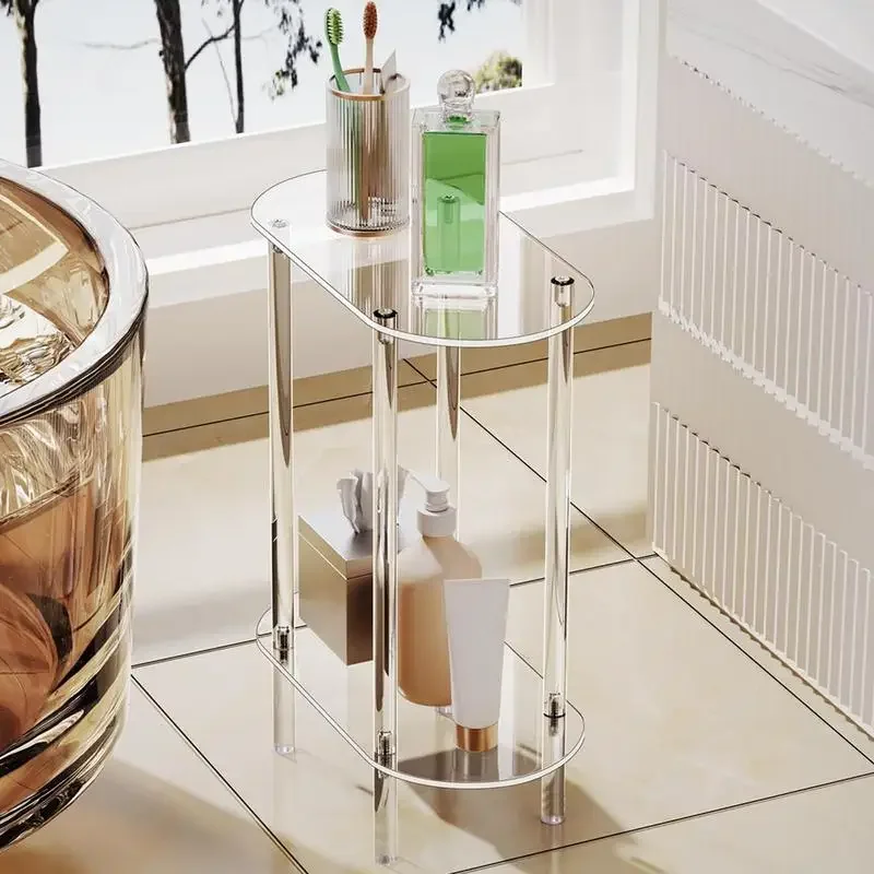 

Sofa Table Side Transparent Tea Tables Auxiliary Desk Acrylic Storage Cabinet Nightstands Acrylic Table Basse Coffee Table