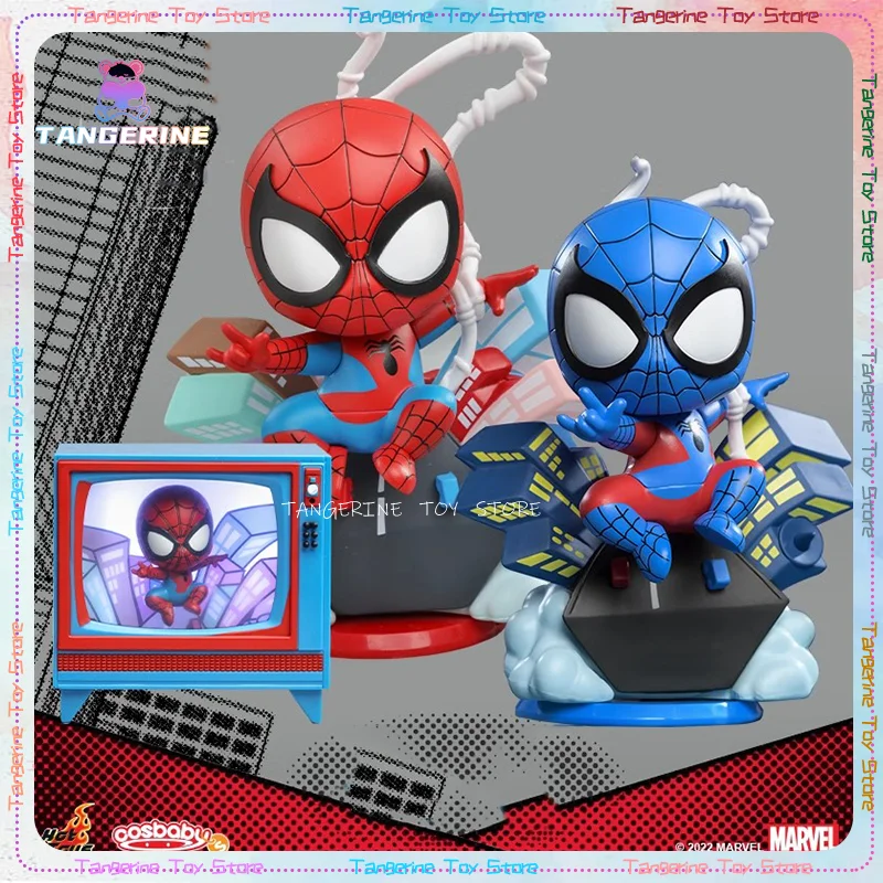 

HT Anime Figure Spider-Man TV COSBABY Series Pop Handmade Cute Vintage Model Collection Dolls PVC Room Ornament Boys Toys Gift