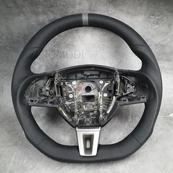 For Jaguar Custom Steering Wheel XF X250 XK S R XFR XKR SVR 11-15 Flat Bottom Thick