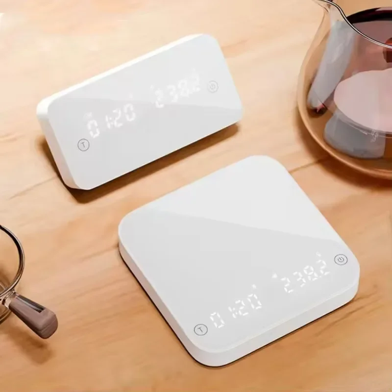 Dual Platform Electronic Digital Kitchen Scale Usb Charging Digital Time Function Coffee Scale with Dual Display Box