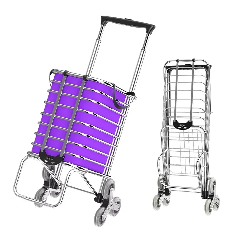 Lupai 35L OEM Stair Climbing Grocery Cart 6-Wheel 40KG Capacity Folding Aluminum/PVC Shopping Storage Cargo Handling Cart