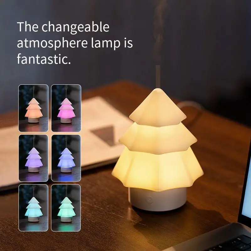 2026NEW Christmas Tree Diffuser: 7-Color Mood Light, USB Aromatherapy & Humidifier for Home/Office