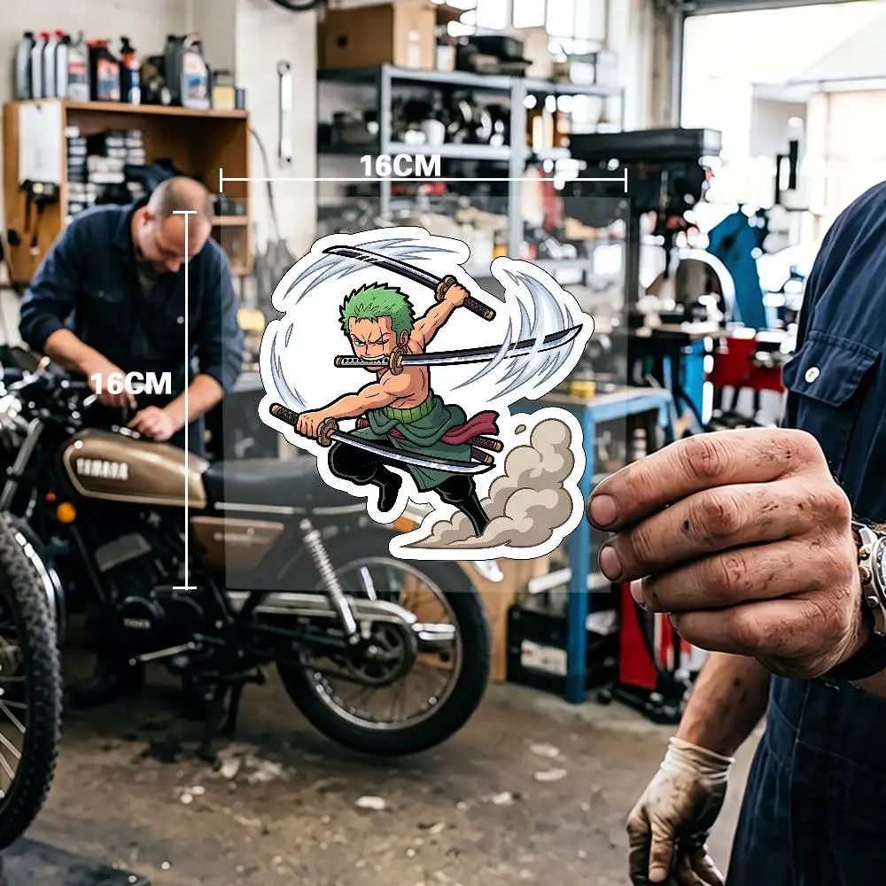 

Anime One Piece Roronoa Zoro Waterproof Stickers For Decorating Car Windows Motorcycles And Computers.