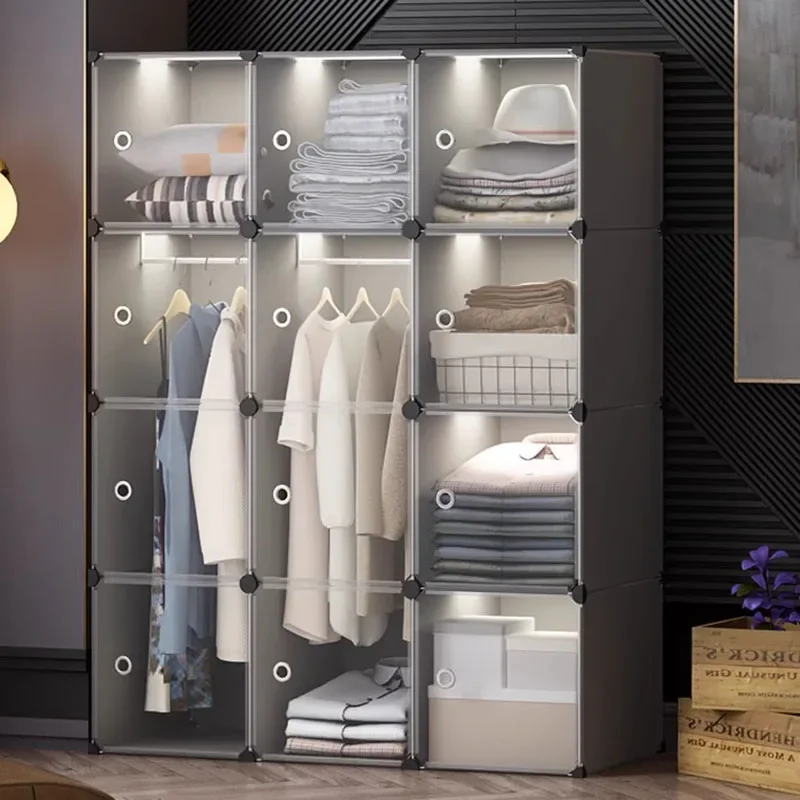 Simple Cabinet Wardrobe Partition System Organizer Bedroom Wardrobe Storage Clothes Cube Door Cheap Guarda Roupa Salon Furniture