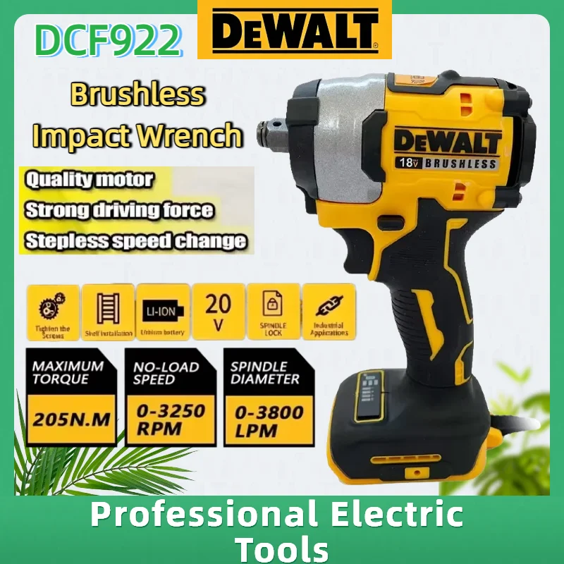 DEWALT DCF922 ATOMIC 20V MAX Llave de Impacto Inalámbrica de 1/2 pulgada con Velocidad Variable, Herramienta Eléctrica sin Accesorios