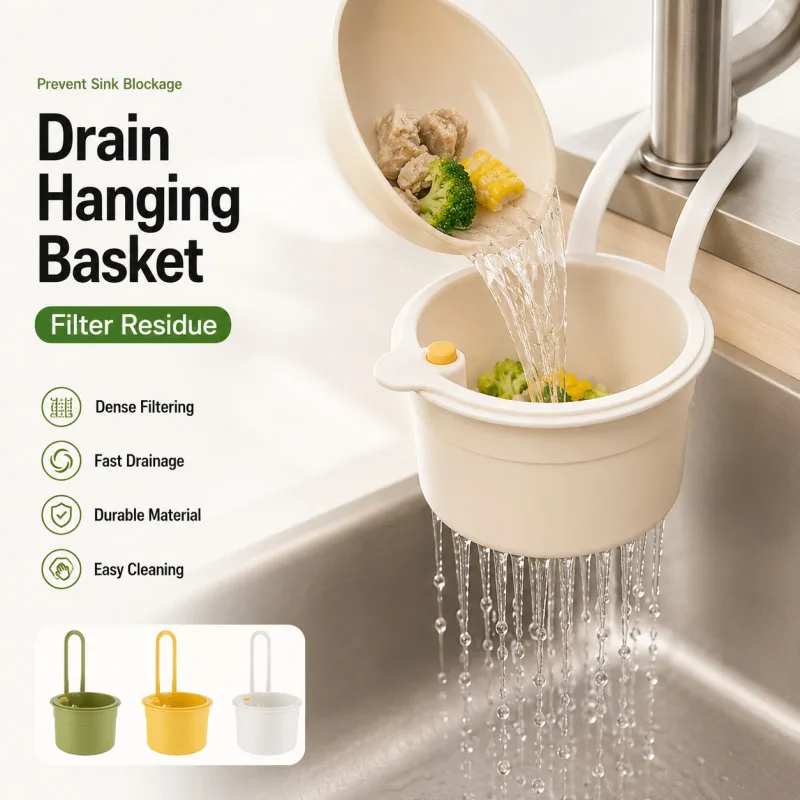 

Sink Strainer Basket Kitchen Household Draining Rack Anti Clog Leakproof Filter Storage Basket Vegetable Washing Bowl Holder