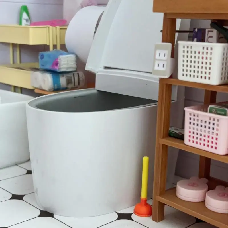 5 STKS Poppenhuis Badkameraccessoires; Miniatuur toiletplunjers, doe-het-zelf fantasiespeelgoedmodel