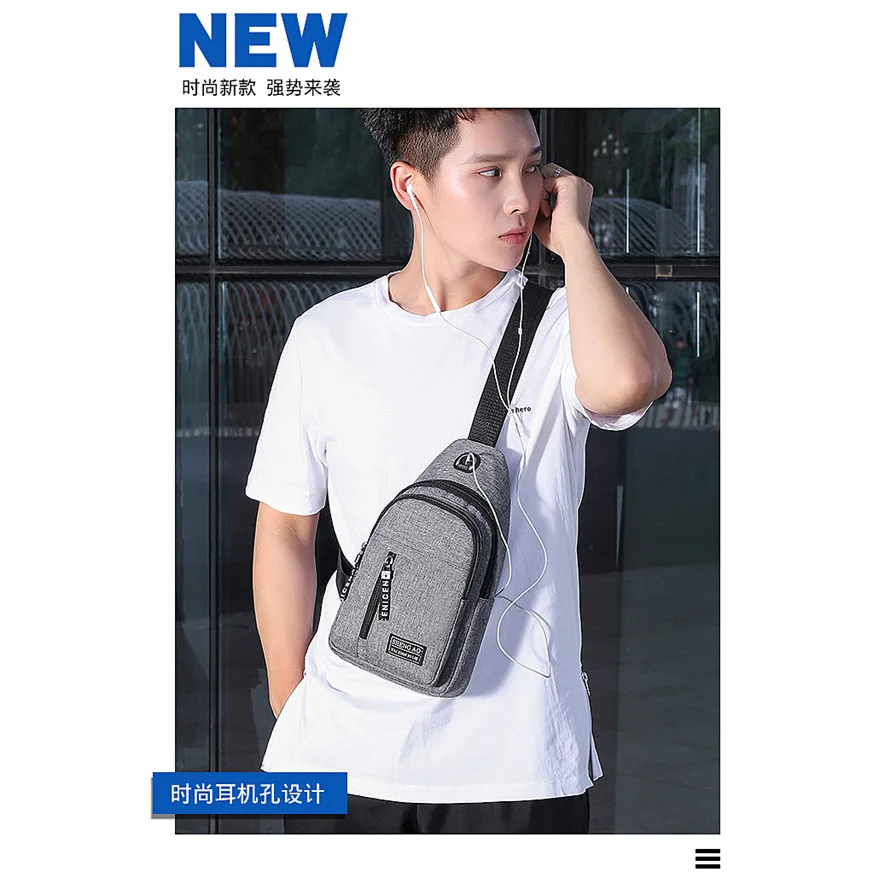 2023 New Multifunctional Chest Bag Men\'s Trend Oxford Cloth Shoulder Bag Korean Style Casual Waterproof Messenger Cross Bag