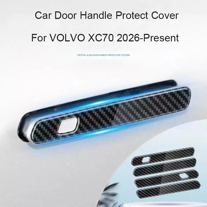 4pcs Car Drip Glue Door Handle Cover For VOLVO XC70 2026-Present Anti Scratch Protect Auto Door Decoration Accessories