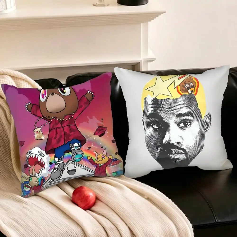 Classic Rapper K-Kanye W-West Y-Ye  Various Sizes Square Pillowcase For Car Home Bedchamber Decor