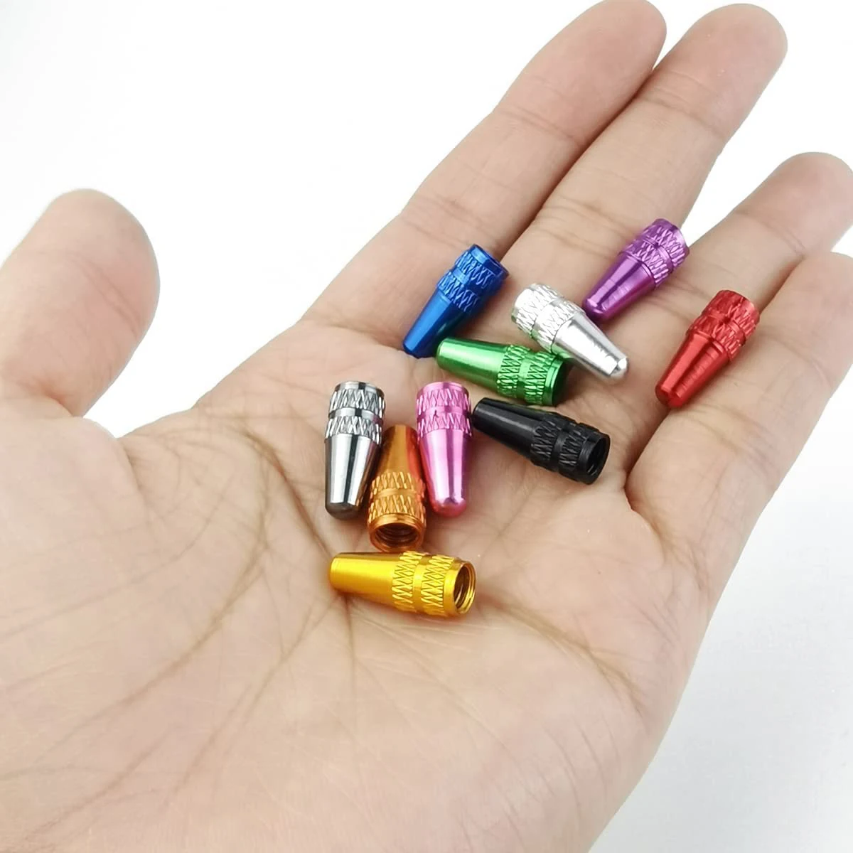 

50 PCS Bicycle Presta Valve Cap Aluminum Presta Cycling Valve Cap Bicycle Bike Tire Caps French Style Cap Dust Covers