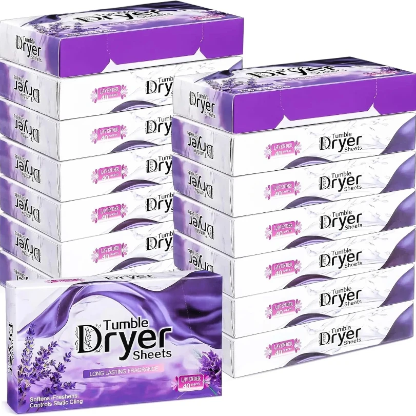 

Dryer Sheets Bulk Natural Fabric Softener Sheets Plant Lavender Laundry Softener Naturally Removes Static Cling Drying Machine