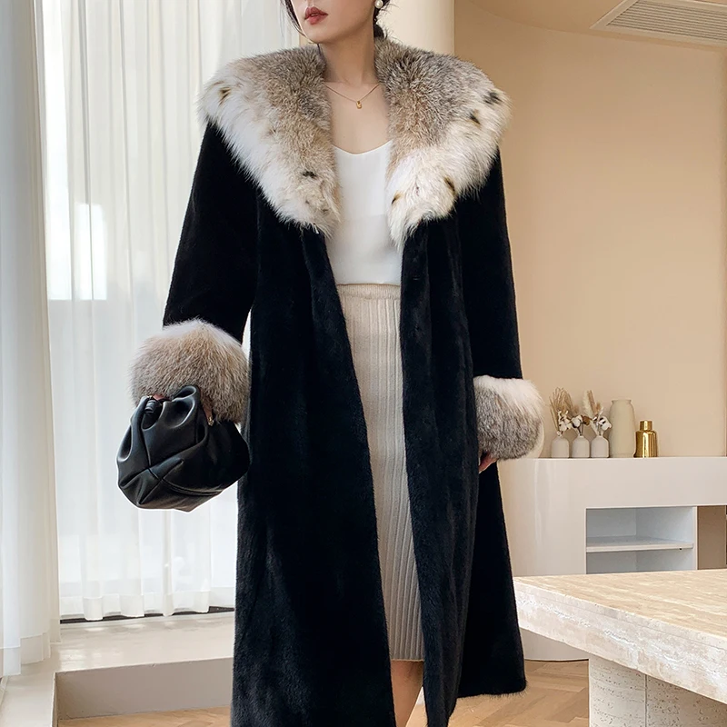 Fangtai 2023 Fashion New Winter Warm Luxury Natural Real Mink Fur Coat Women Plus Size giacca di pelliccia spedizione gratuita offerta speciale