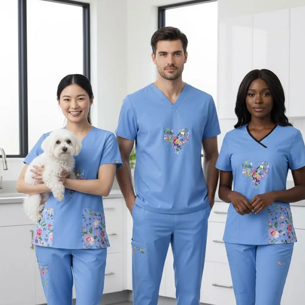 

Медицинский костюм с коротким рукавом и разрезом для женщин, с индивидуальной печатью, для стоматологических клиник, незаменимая униформа хирурга