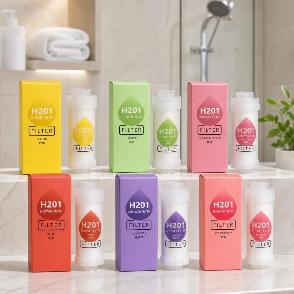 High Pressure Vitamin C Shower Head Filter Spa Grade Bathing Skincare Shower Purifier Dechlorination/Strawberry Lavender