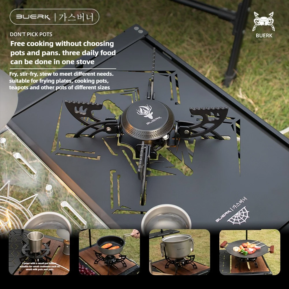 Backpacking Hiking Picnic Cooking Equipment Portable Windproof Camping Gas Stove Split Type Folding Mini Outdoor Tourist Burner
