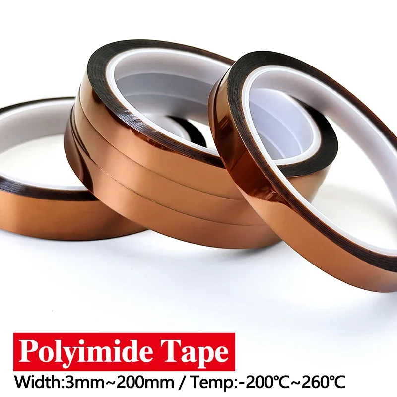 Electrical Insulation Polyimide Tape 33M Roll High Temperature Heat Resistant Adhesive Tape for BGA PCB 3D Printing Soldering