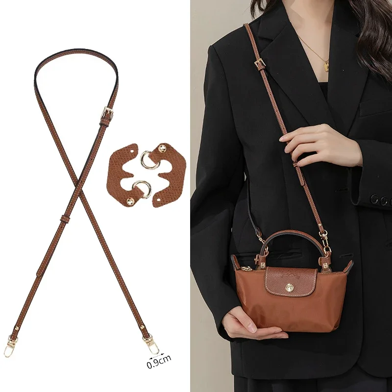 1 Juego para Mini bolso Longchamp, correa para el hombro, bolso cruzado con bola de masa, accesorios de conversión perforados para correa de bolso sin perforaciones