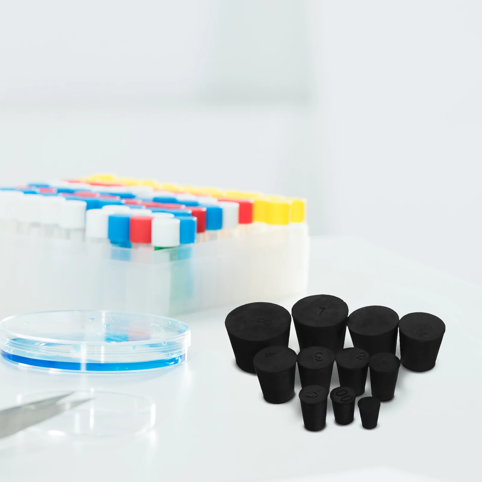 

1 s Black Tapered Laboratory Rubber Stopper Plugs Solid Filler Bung for Furniture Bottles High Sealing Performance