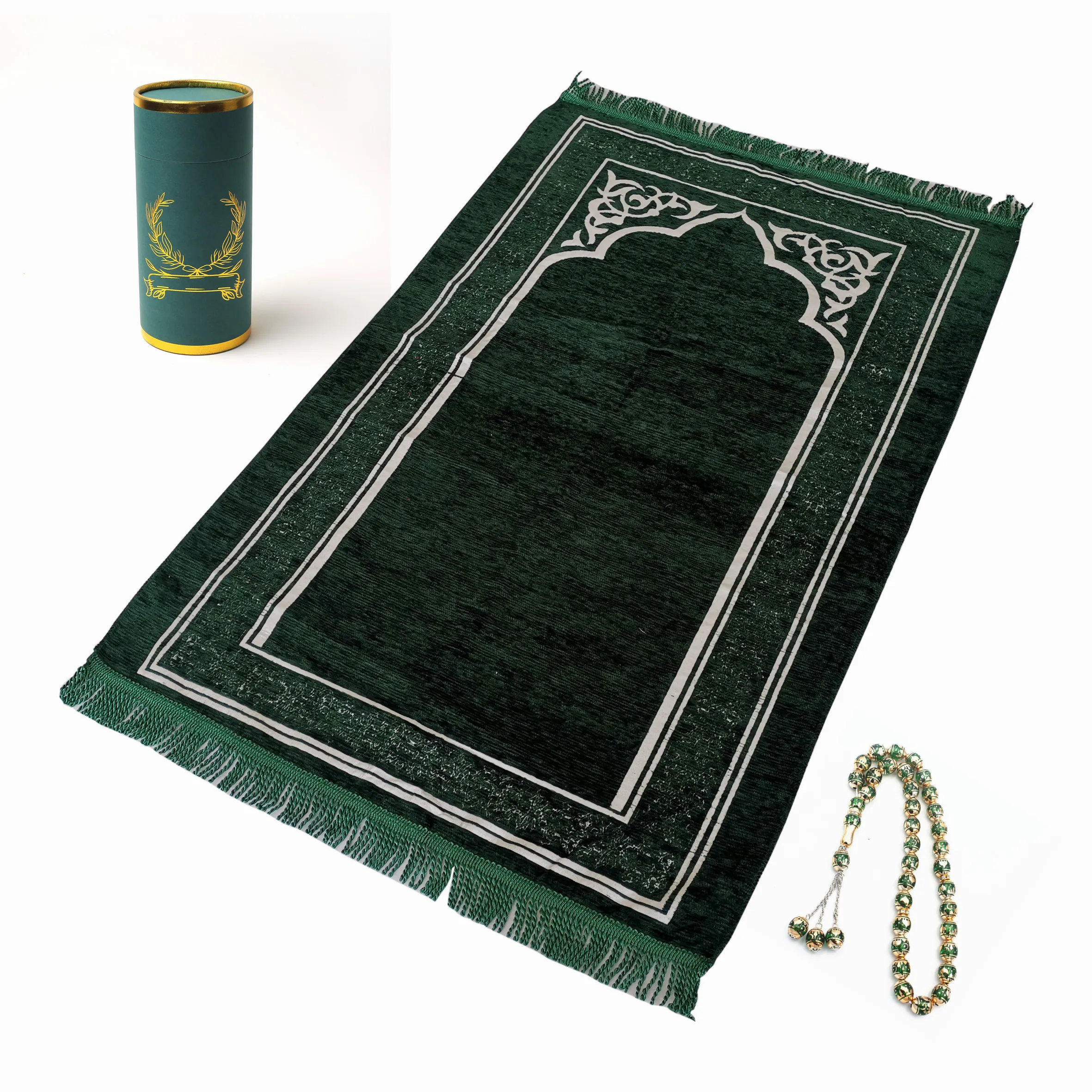 Muslim Elegant Cylinder Gift Washable Janamaz Sajadah Soft Islamic Prayer Rug