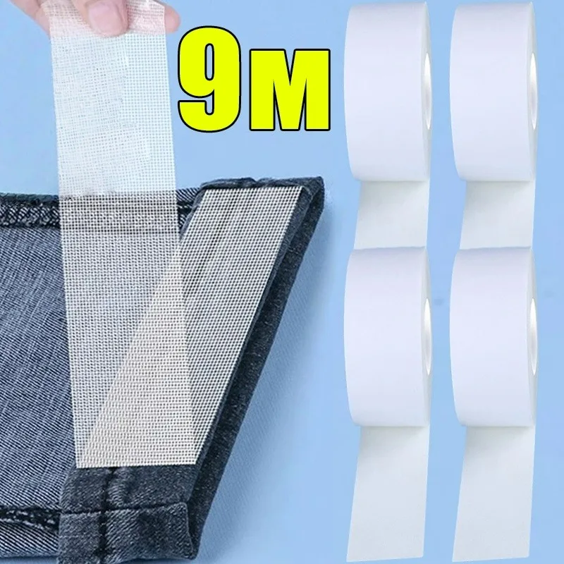 

DIY Double Sided Pants Stickers Tape Strong Adhesive for Clothing Hem Cuffs Curtains DIY Craft No Sew Removable Stickers Roll