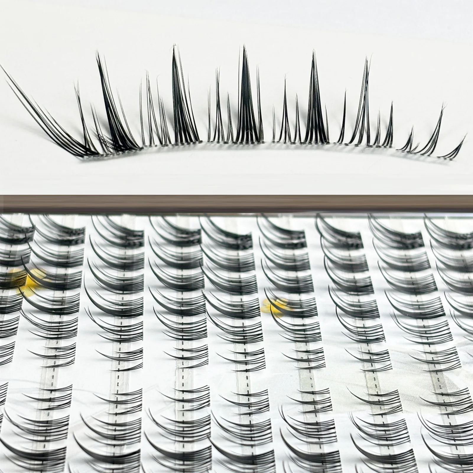 Ciglia finte naturali con design a fasce trasparenti per l'aspetto degli occhi di volpe Ciglia fai-da-te per salone di trucco quotidiano e a tema