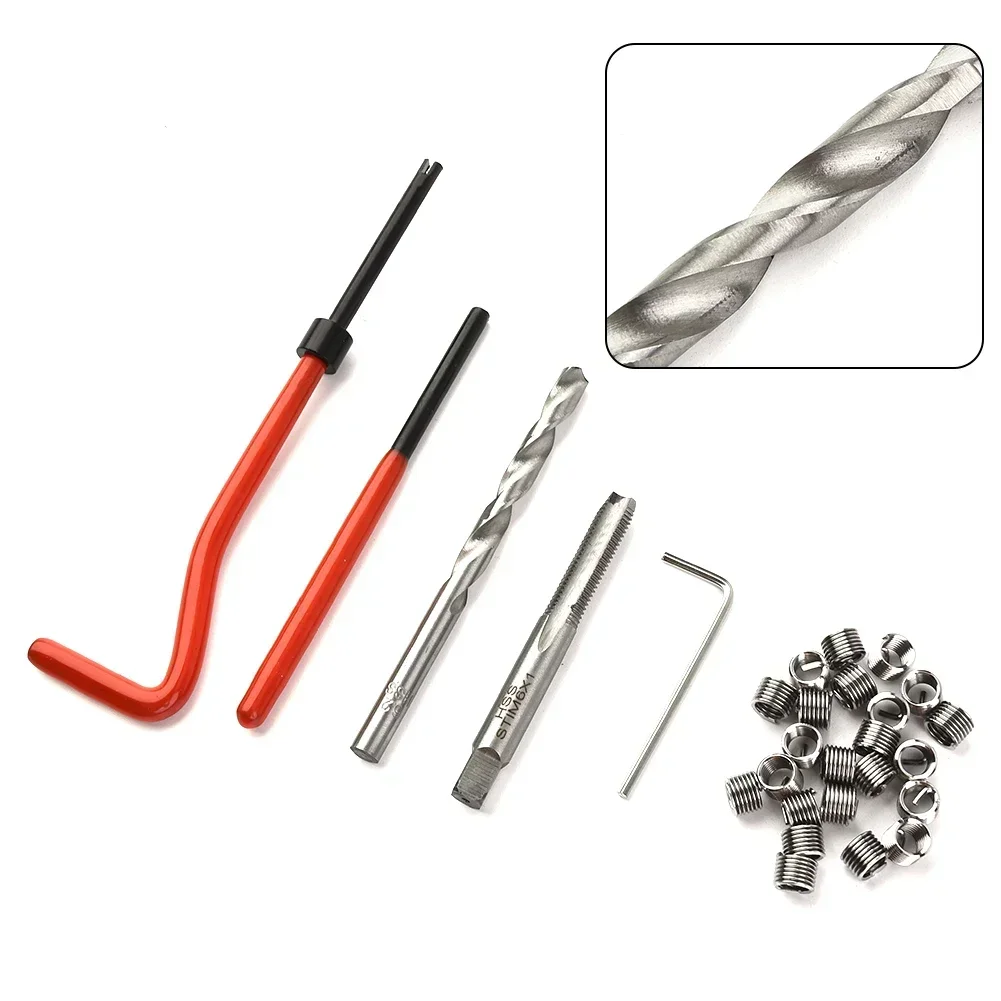 HSS Wire Thread Inserts Kit M6 Thread Repairing Spanner Wrench Inserts Hand Tool Accessories Set For Engine Repair Car Repair