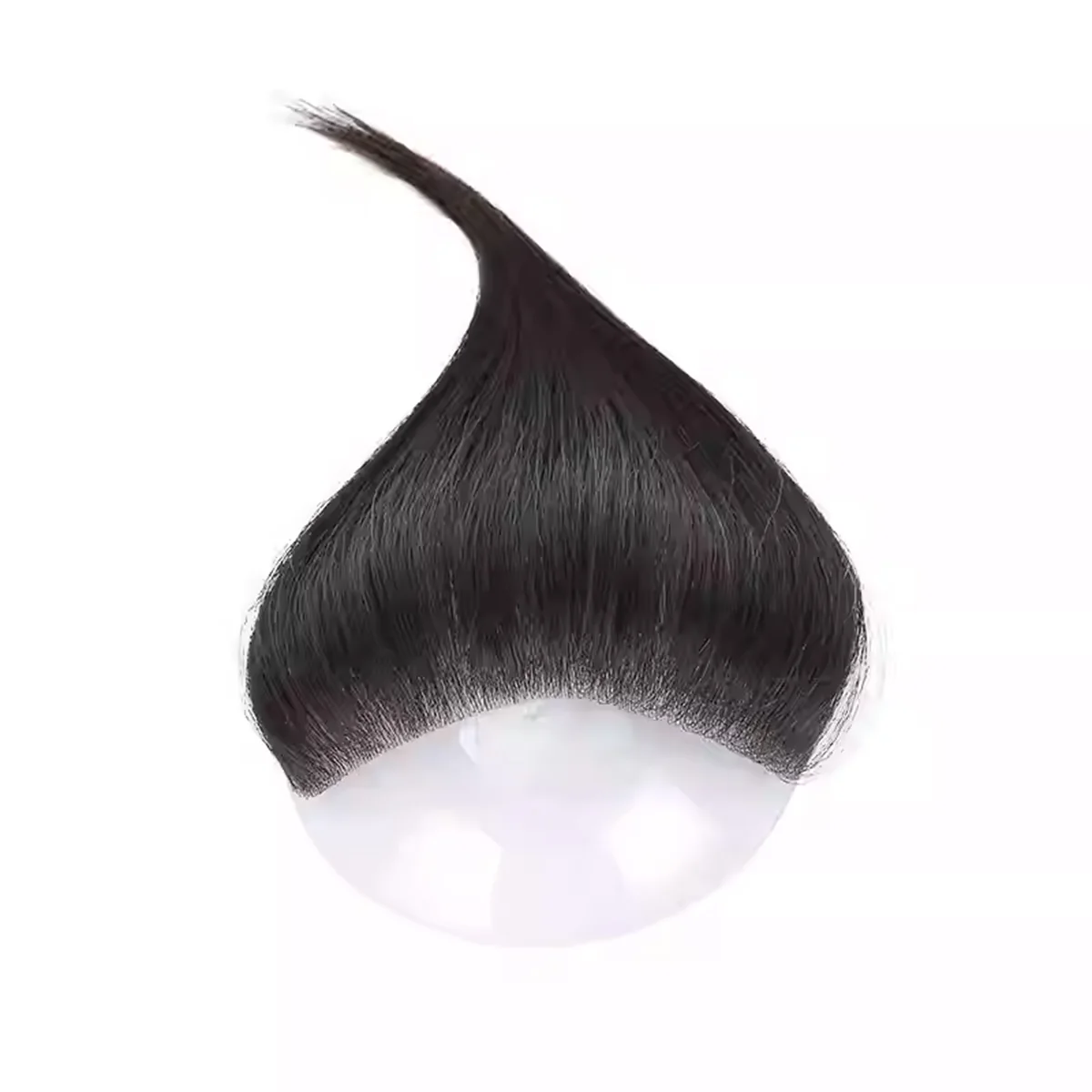 

Накладка для волос из натуральных человеческих волос с челкой для женщин, ультратонкая, незаметная, легкая, натуральный черный цвет