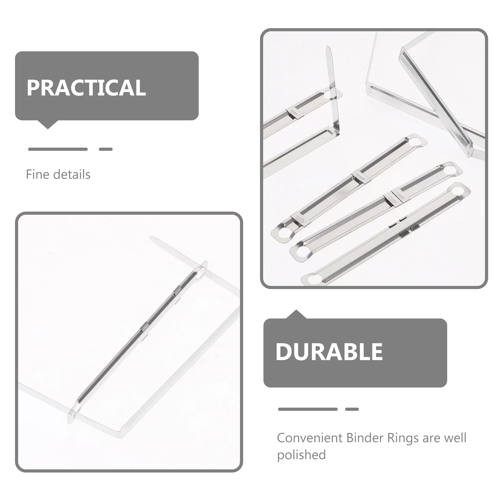 150 Pcs Binder Clips Binding Ring Book Rings Office Circles Fasteners for School 8 Cm Silver Bindingstrip File