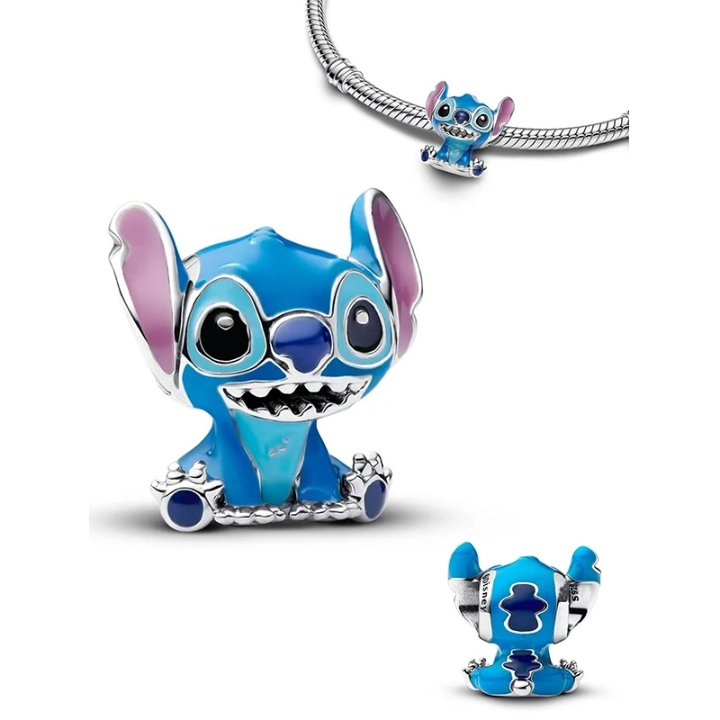 925 فضة ديزني الكلب غرزة الأميرة قلادة مطرز يناسب 3 مللي متر سوار قلادة ، المرأة DIY مجوهرات هدايا