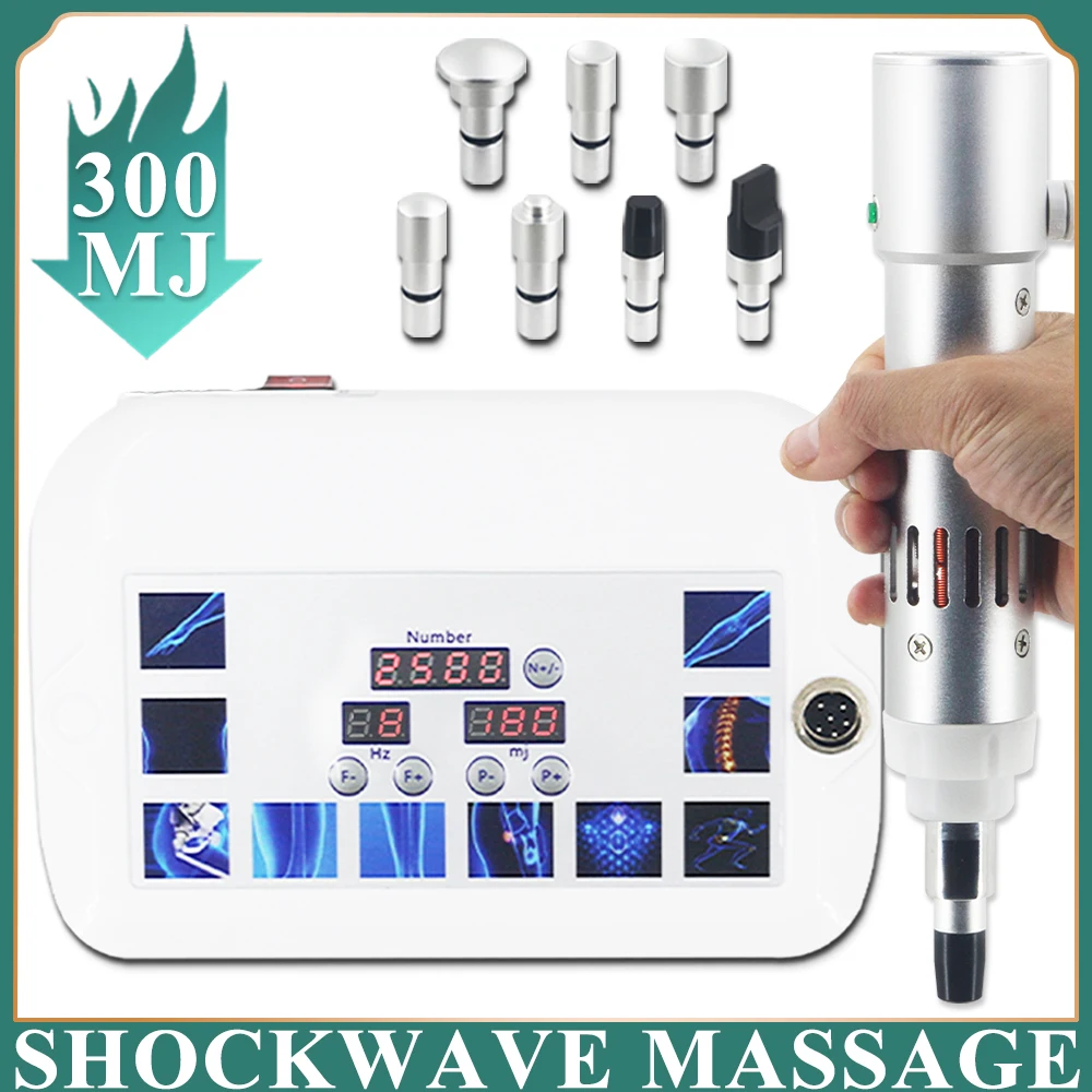 Shockwave Physical Therapy Machine 300MJ For ED Treatment Removal Waist Pain Shock Wave Massager Body Massage Relaxation New