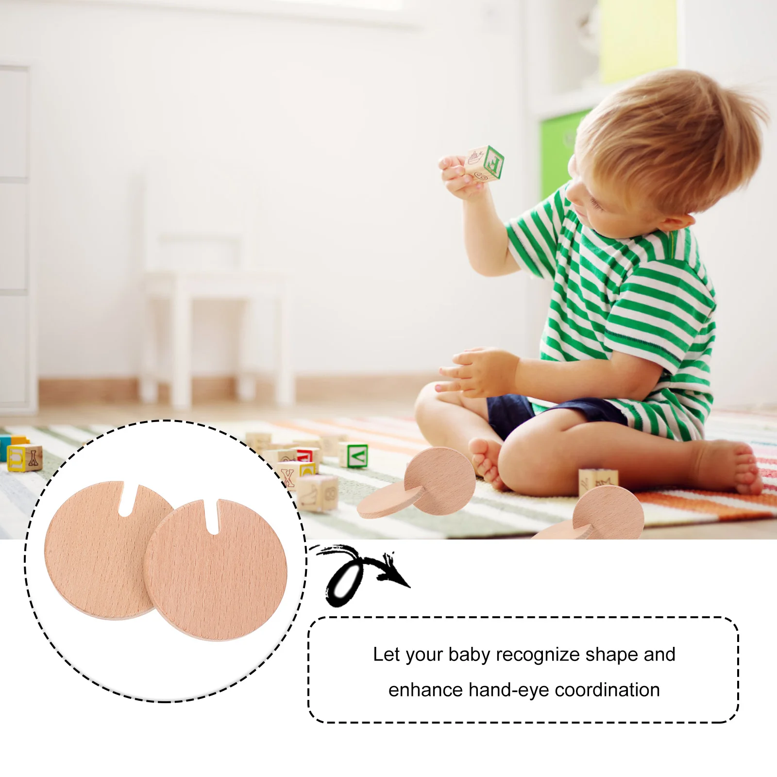 Anelli di bloccaggio in legno Giocattolo ad incastro Montessori Educativo per bambini Coordinazione occhio-mano Esercizio Pratica Design divertente e liscio