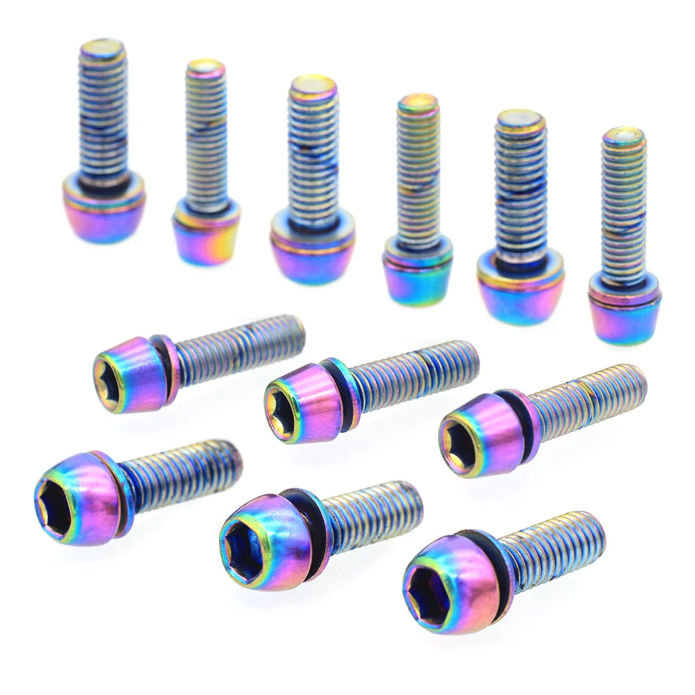 Mountain road bicycle galvanized colorful steel screws, disc brake handle fixed vertical disc brake seat fixed screws