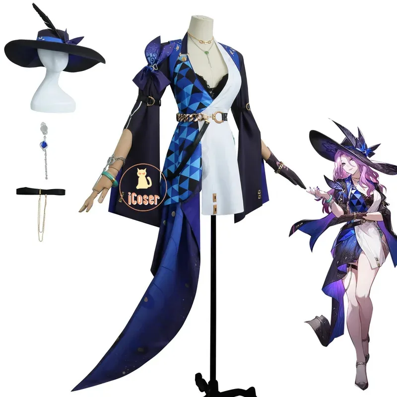 

Honkai Star Rail Jade Cosplay Costume Wig Lady Bonajade Dress Uniform Hat Earrings Ten Stonehearts Halloween Party Women iCosera