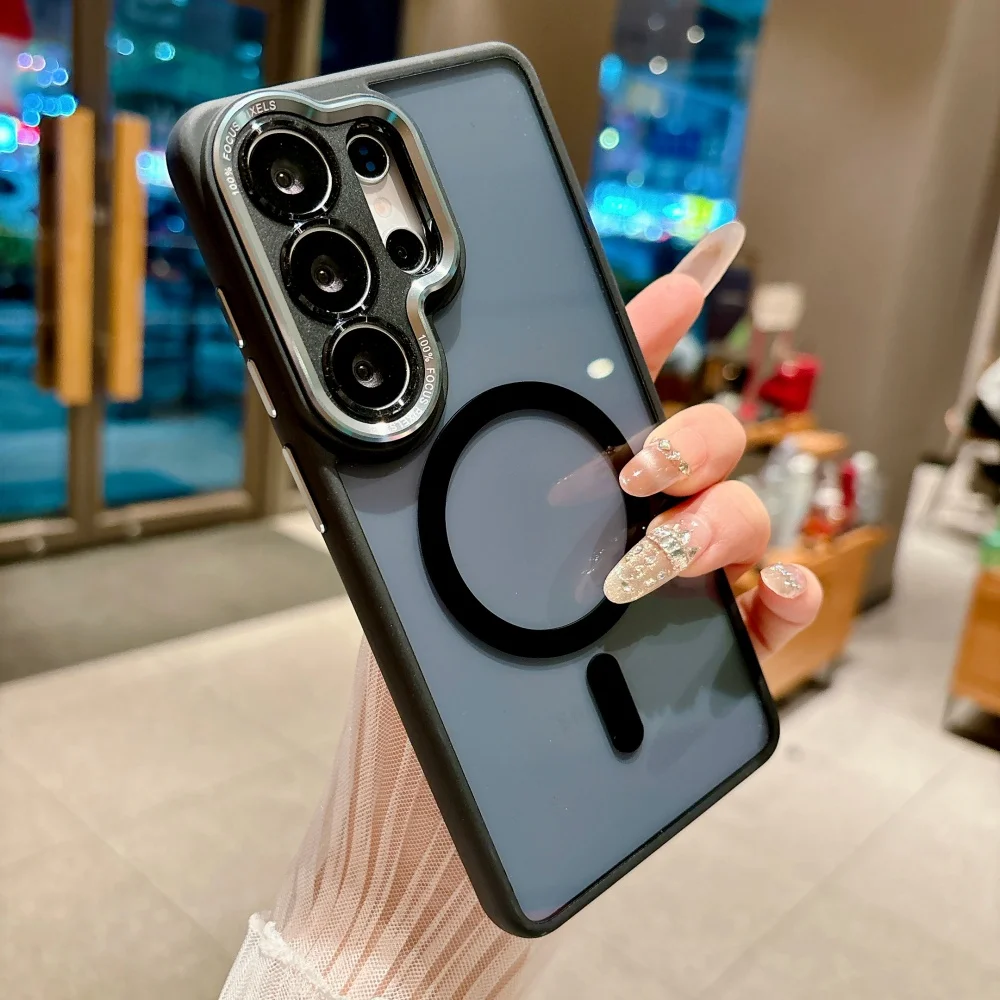 Luxuriöse magnetische kabellose Ladehülle für Samsung S26 S25 S24 Ultra S25 Plus mit MagSafe und transparentem Linsenschutz – Detail 11